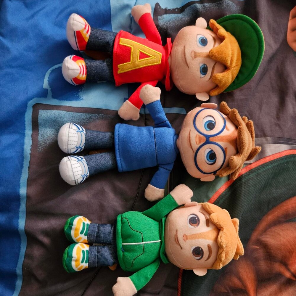 Fisher‑Price Alvin and the Chipmunks 8 Inch Plush Set of 3 Alvin Simon Theodore